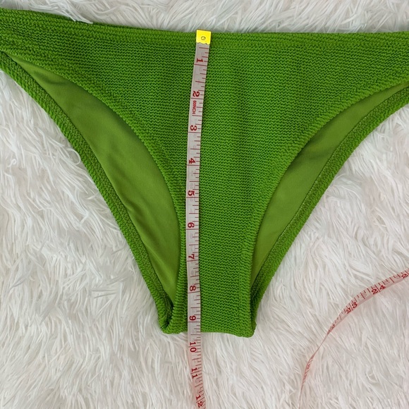 Aerie Green Waffle Cheeky High Leg Bikini Bottoms - Picture 8 of 8